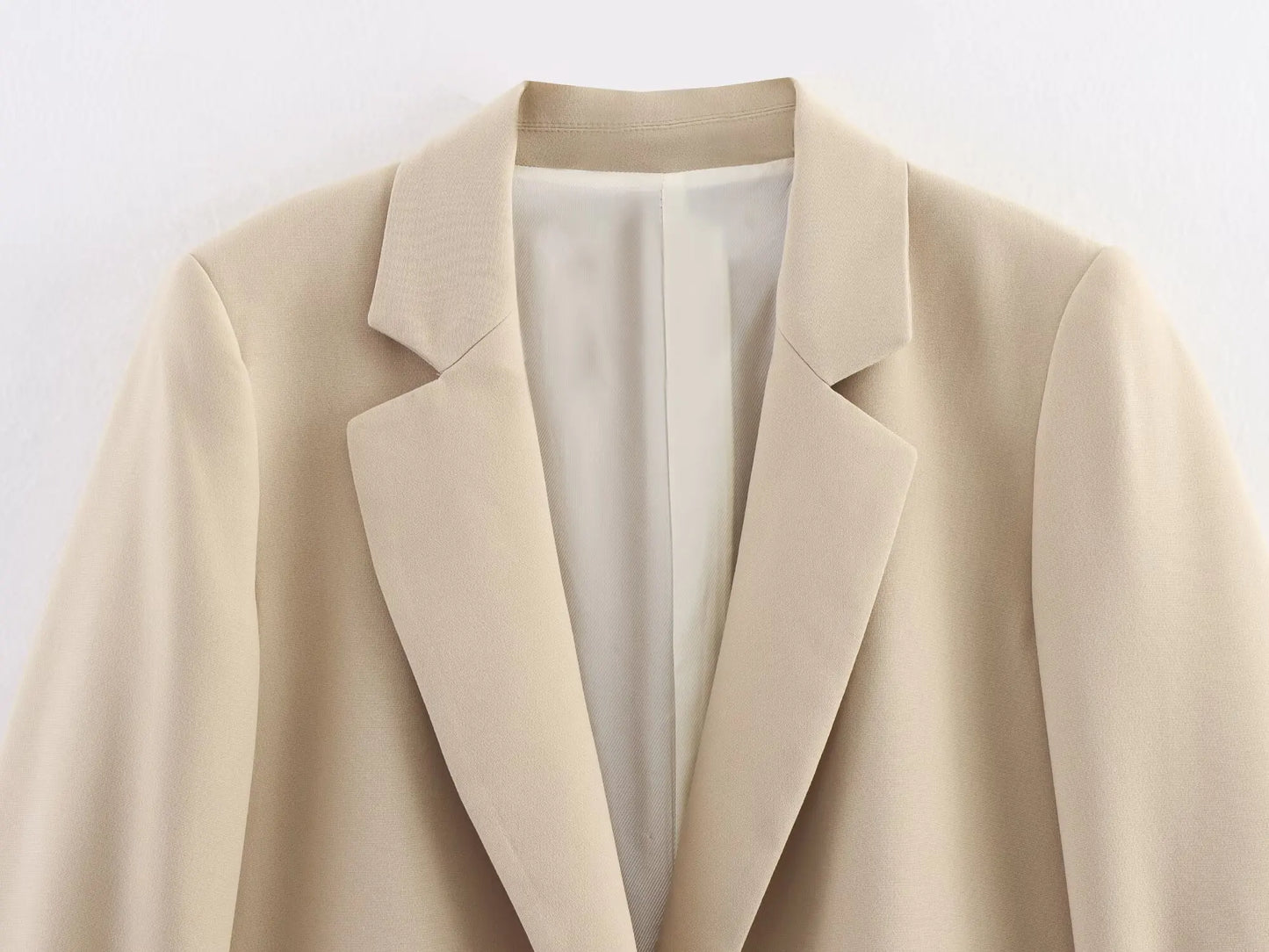 Women 2025 Autumn New Fashion Single Button Blazer Coat Vintage Long Sleeve Pockets Female Outerwear Chic Tops