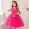Blue Green Girls Wedding Kids Cute Birthday Party Tutu Dresses for Girls 4-14 Years Old Sleeveless