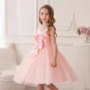 Blue Green Girls Wedding Kids Cute Birthday Party Tutu Dresses for Girls 4-14 Years Old Sleeveless